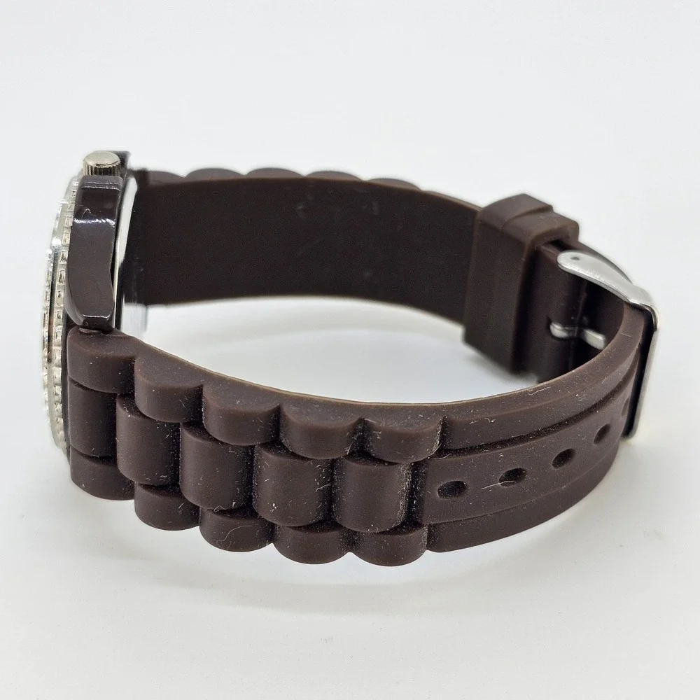 38MM Women's Watch Dark Brown‎ Dial Dark Brown Plastic Bands NEW Battery